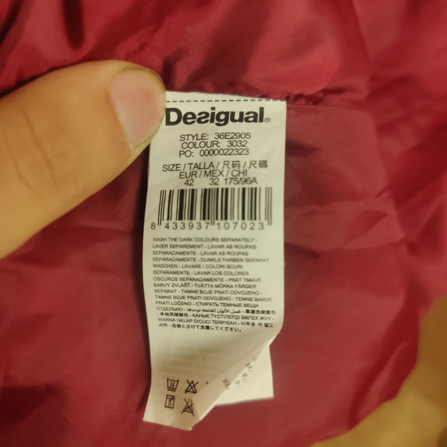 Desigual Red Overcoat Pea Coat Jacket Women Size Small