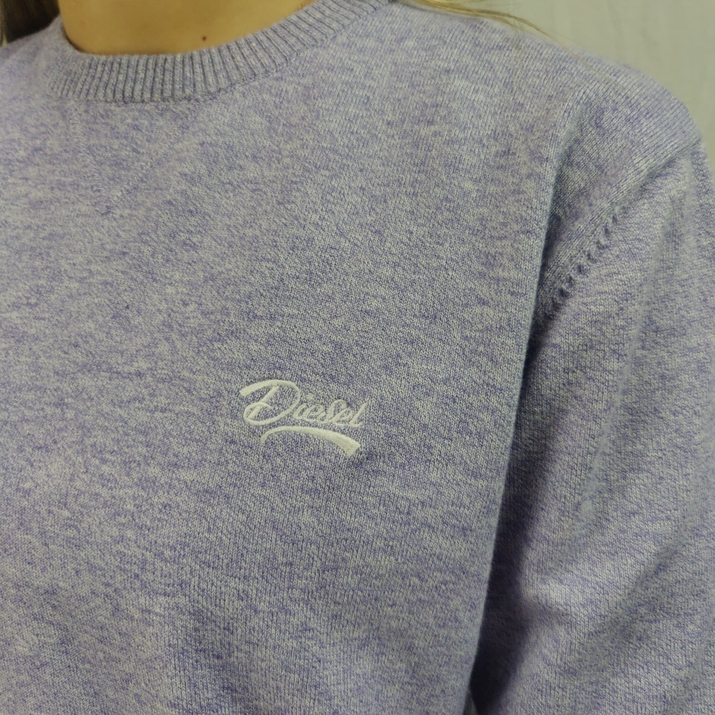 Diesel Purple Crew Neck Pullover Sweatshirt Jumper Women Size Medium