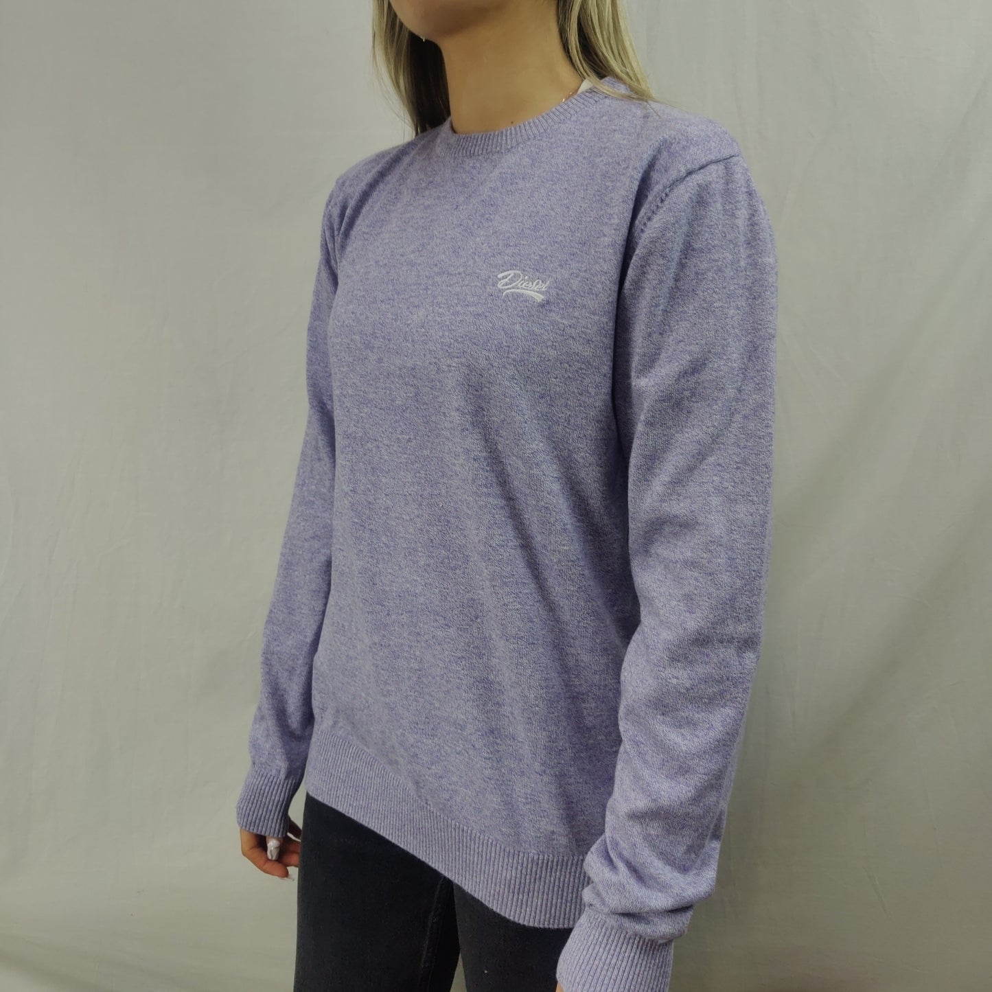 Diesel Purple Crew Neck Pullover Sweatshirt Jumper Women Size Medium