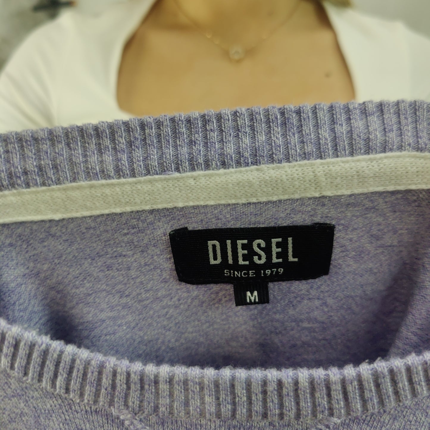 Diesel Purple Crew Neck Pullover Sweatshirt Jumper Women Size Medium