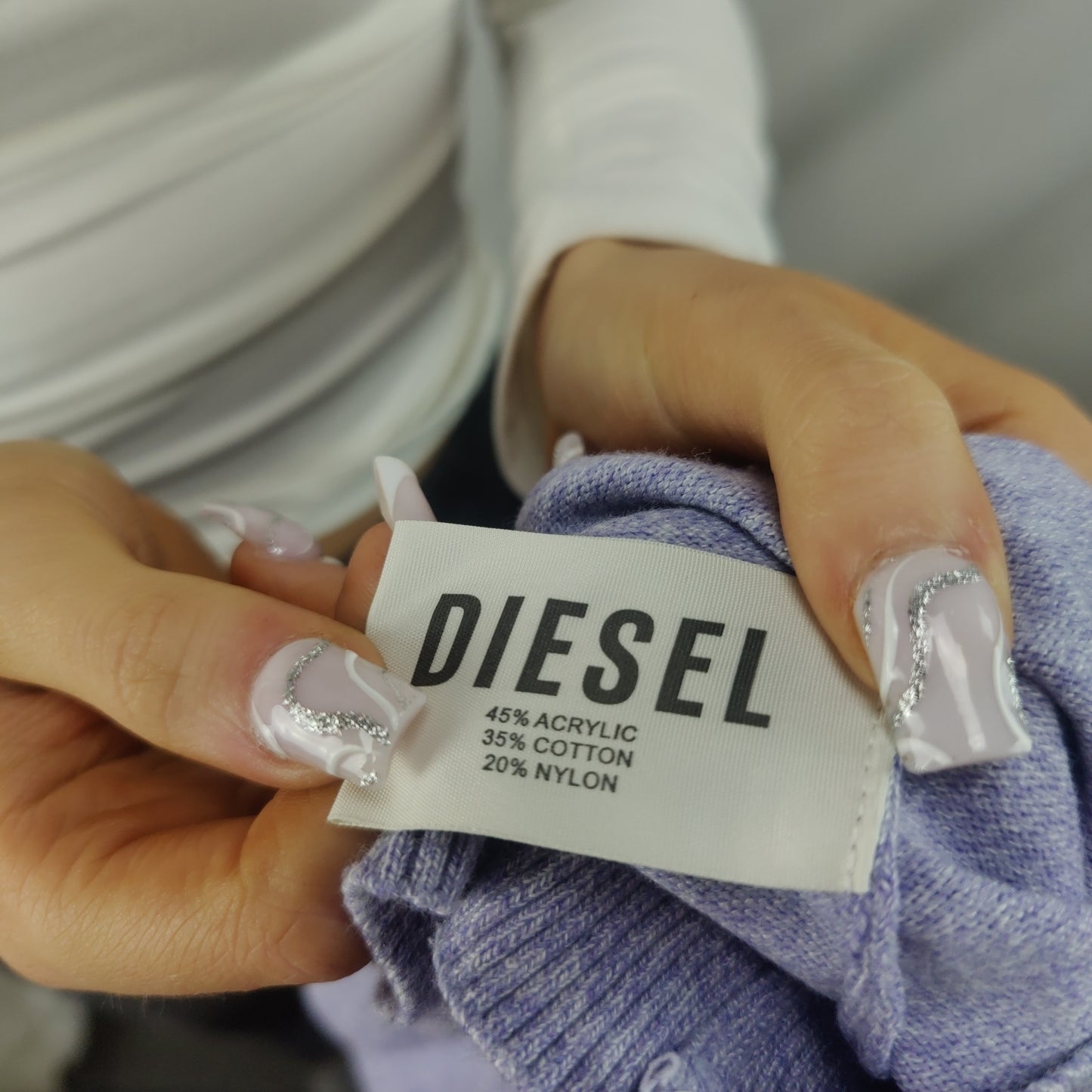 Diesel Purple Crew Neck Pullover Sweatshirt Jumper Women Size Medium