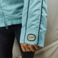 Nike Athletic Vintage Light Blue Windbreaker Track Jacket Women Size Medium