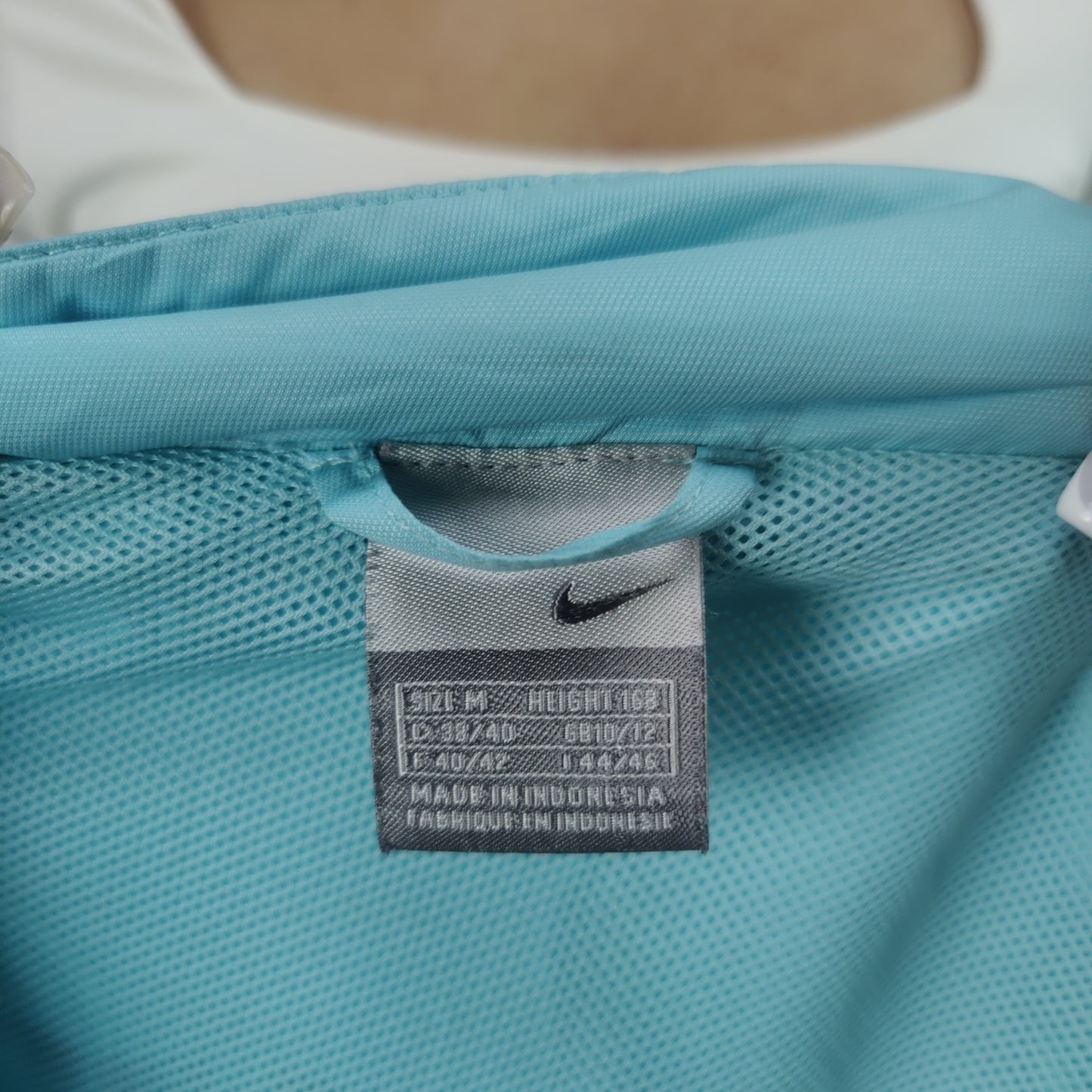 Nike Athletic Vintage Light Blue Windbreaker Track Jacket Women Size Medium