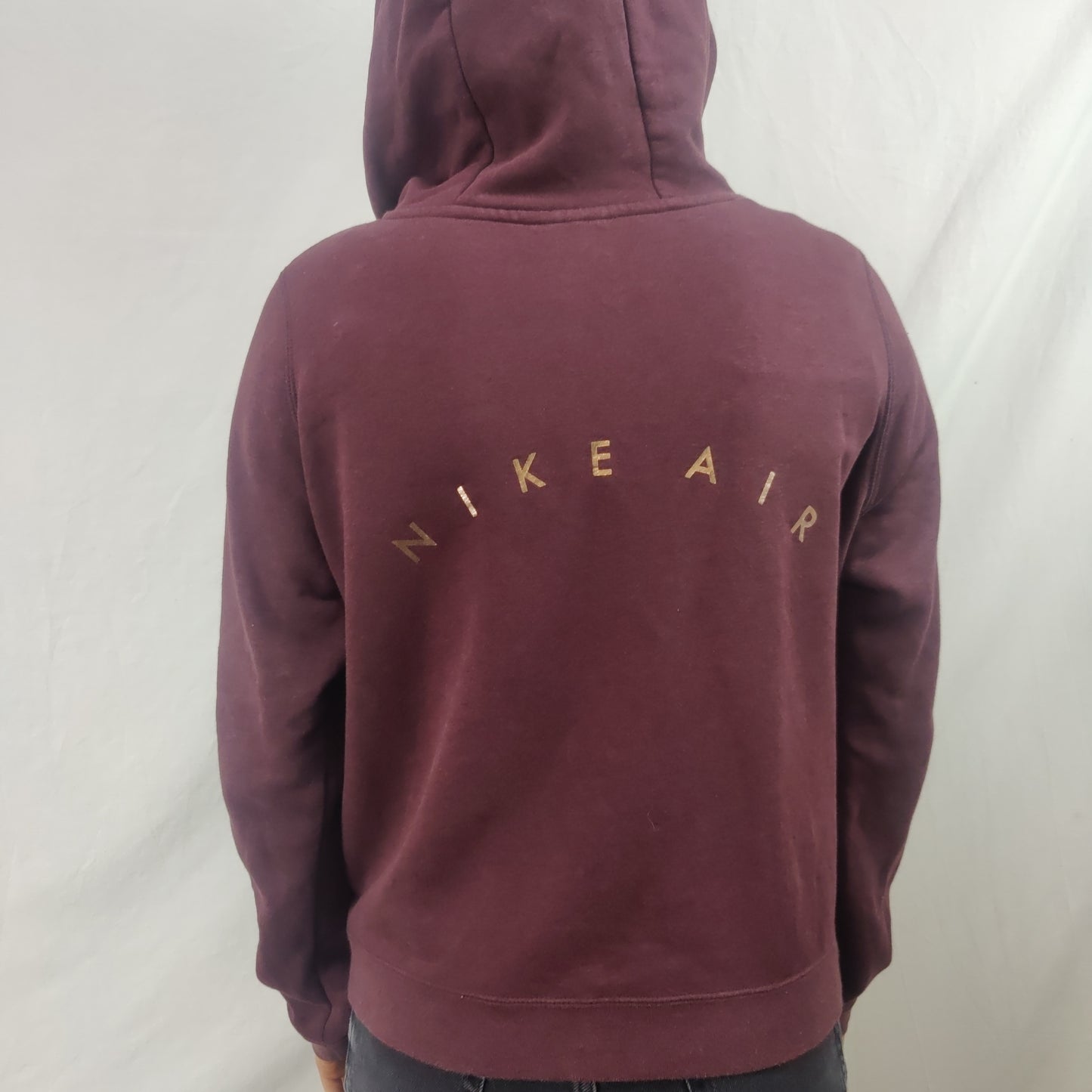 Nike Air Burgundy Red Full Zip Fleece Hoodie Women Size Small