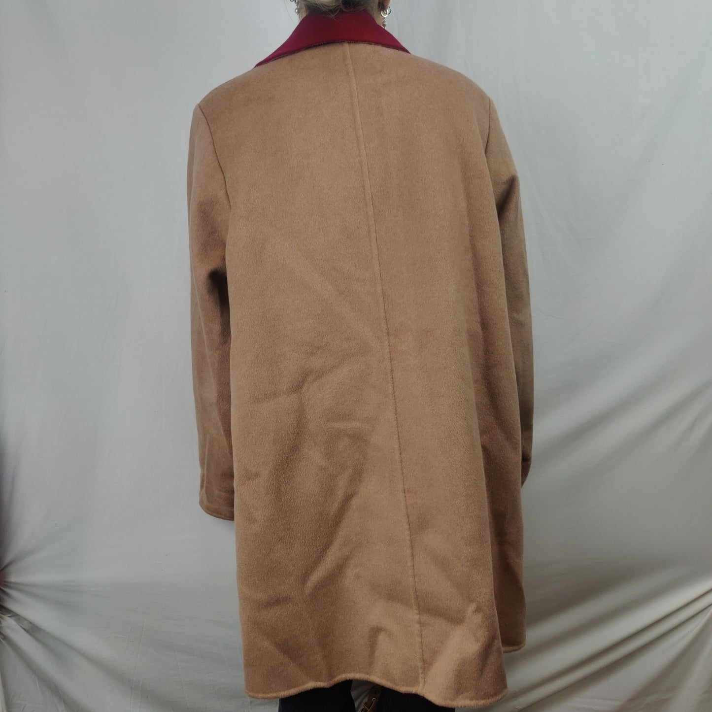 Marina Rinaldi Italian Vintage Beige Overcoat Jacket Coat Women Size XXL