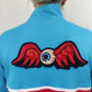 Von Dutch Vintage Y2K Blue/Red Flying Eye Ball Logo Track Jacket Women Large