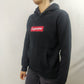 Supreme Black Embroidered Pullover Hoodie Women Size Small