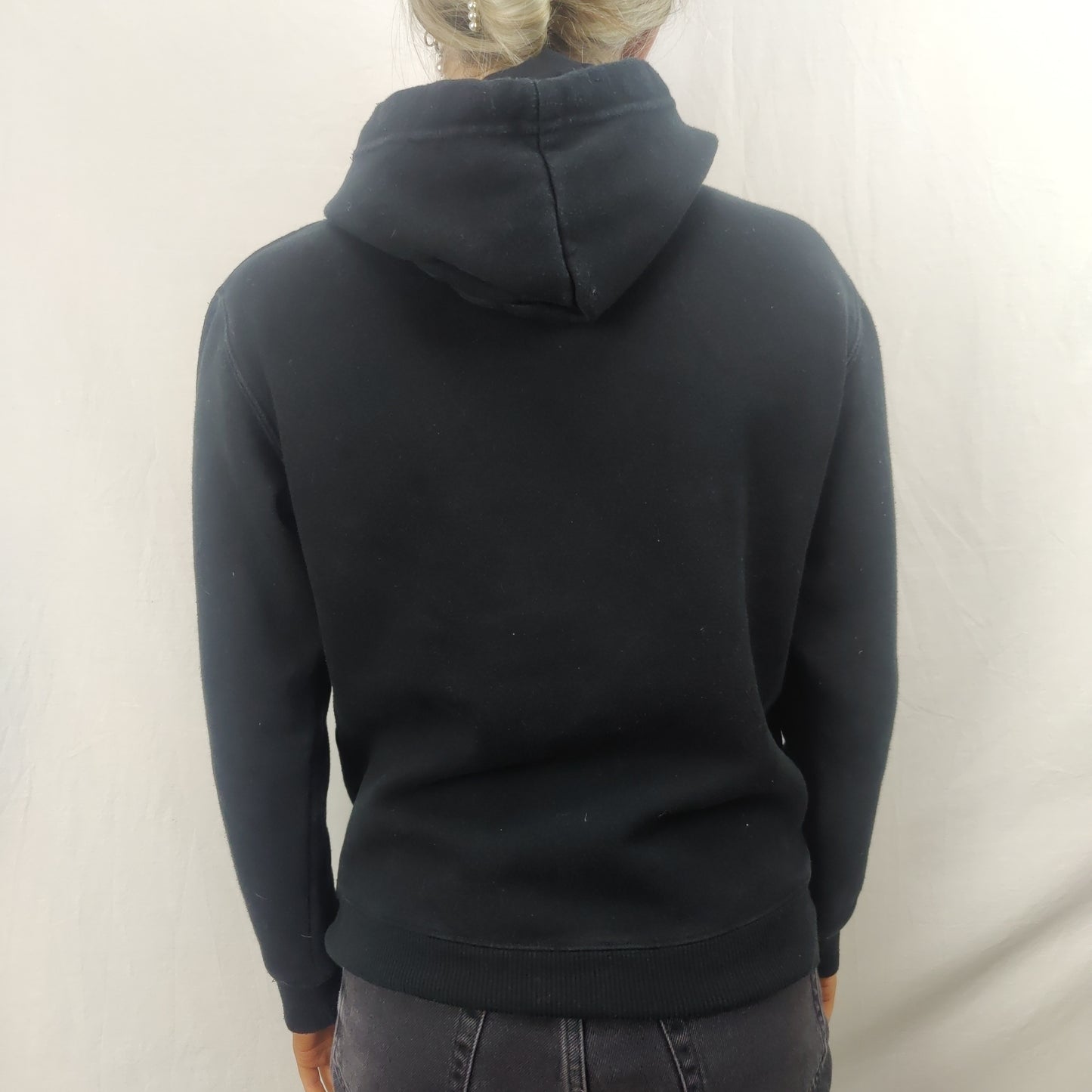 Supreme Black Embroidered Pullover Hoodie Women Size Small