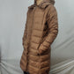Pinko Brown Long Down Puffer Jacket Coat Women Size Medium