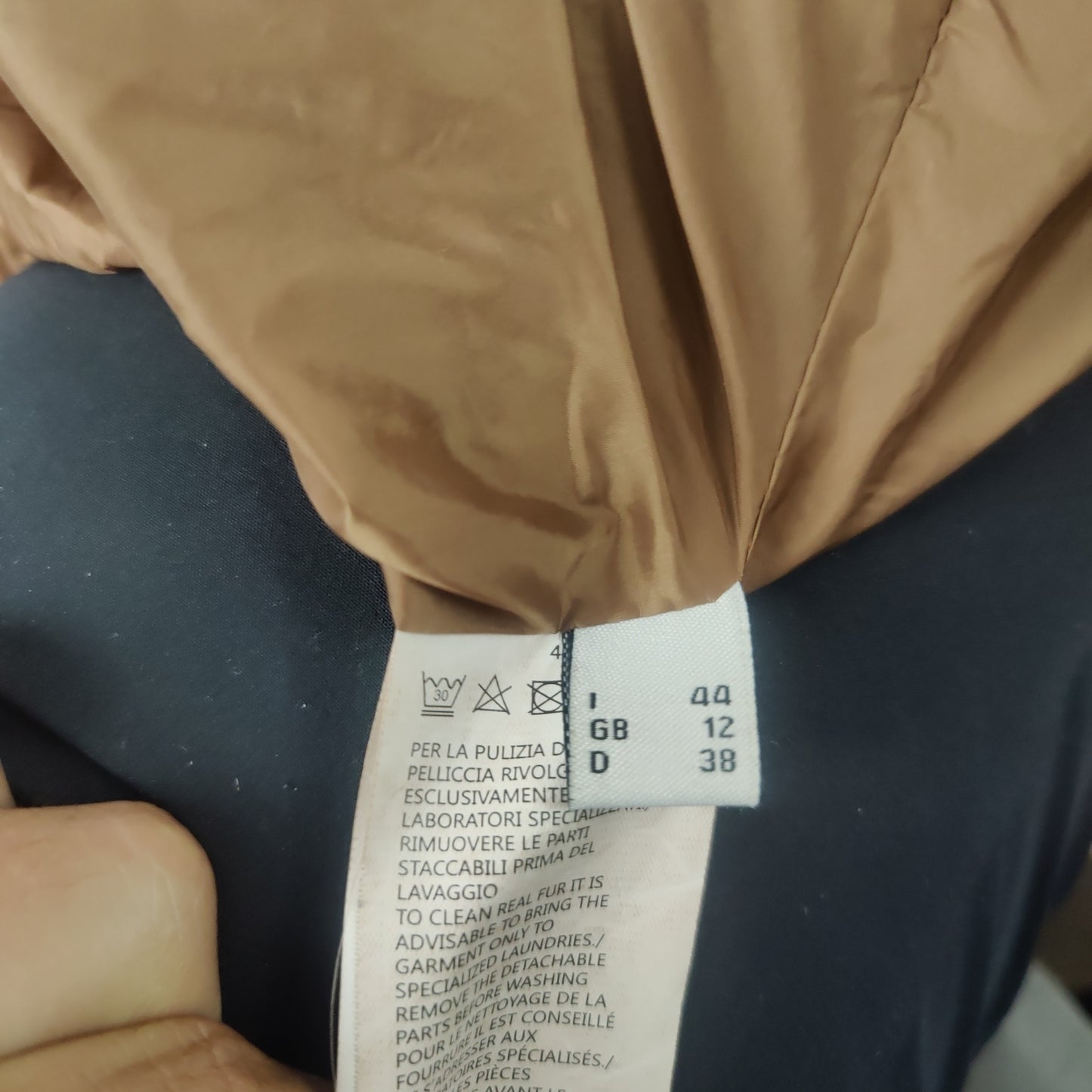 Pinko Brown Long Down Puffer Jacket Coat Women Size Medium