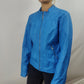 Vero Moda Blue Motorcycle Biker Faux Leather Jacket Women Size Large NWT