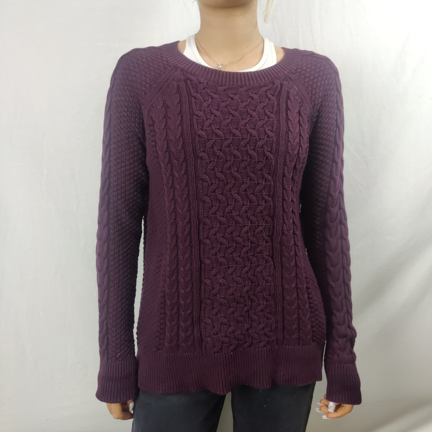 Gap Purple Burgundy Round Neck Jumper Sweater Women Size Small