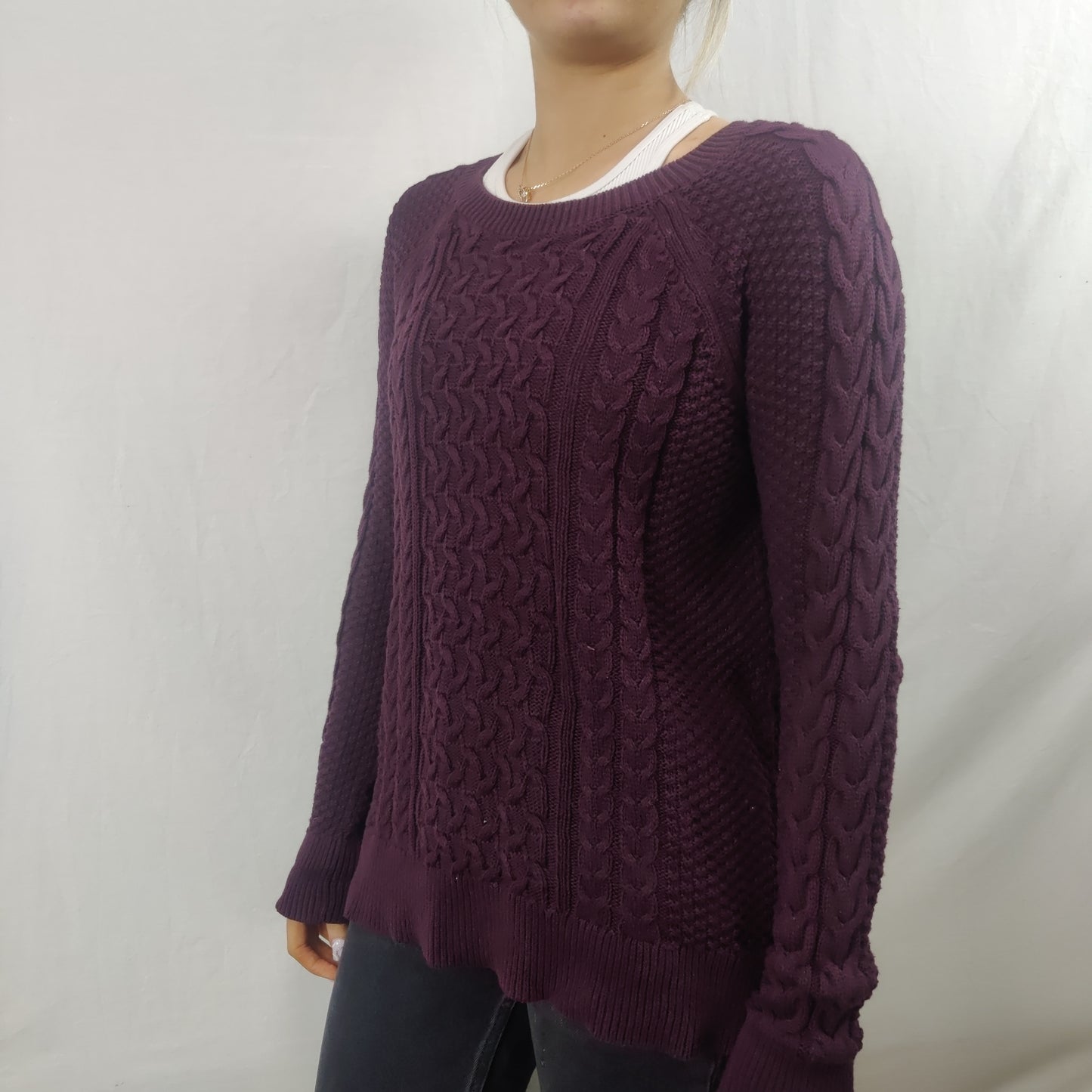 Gap Purple Burgundy Round Neck Jumper Sweater Women Size Small
