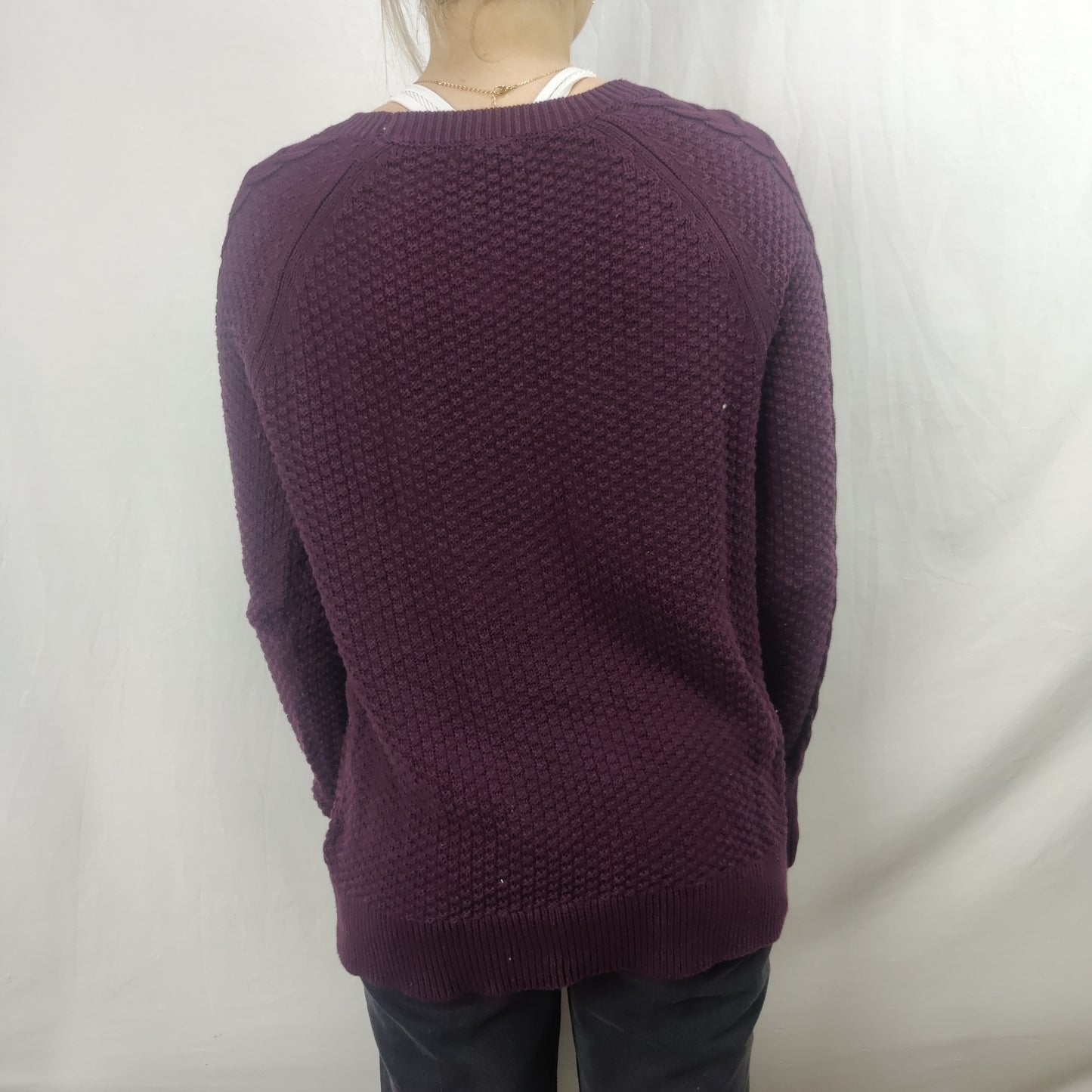 Gap Purple Burgundy Round Neck Jumper Sweater Women Size Small