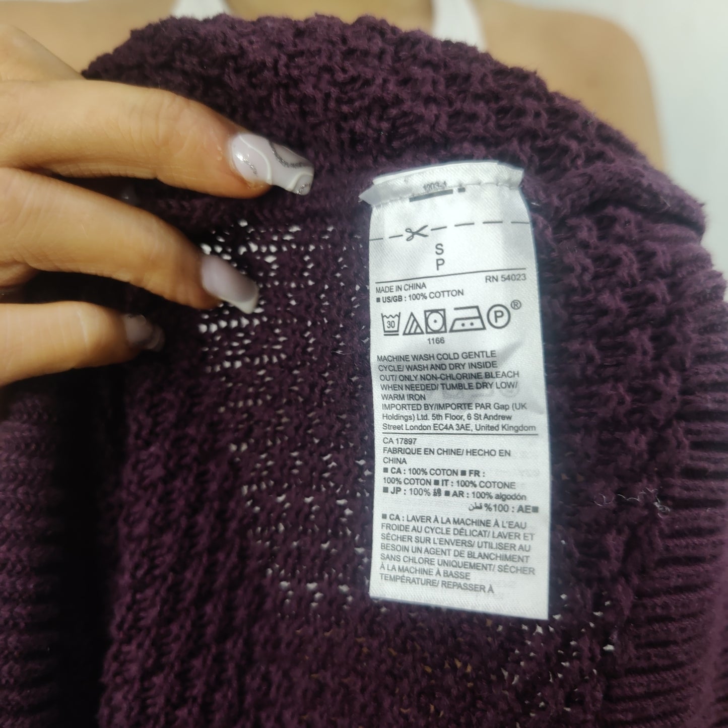 Gap Purple Burgundy Round Neck Jumper Sweater Women Size Small