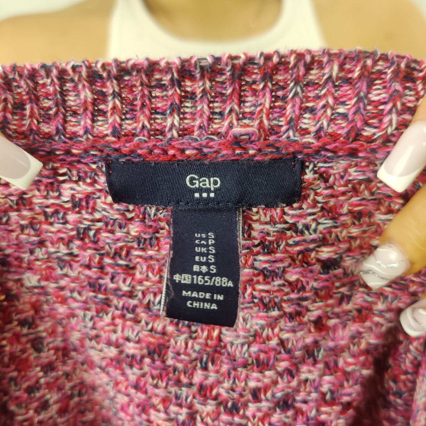 Gap Purple Pink Cotton Knit Round Neck Jumper Sweater Women Size Small