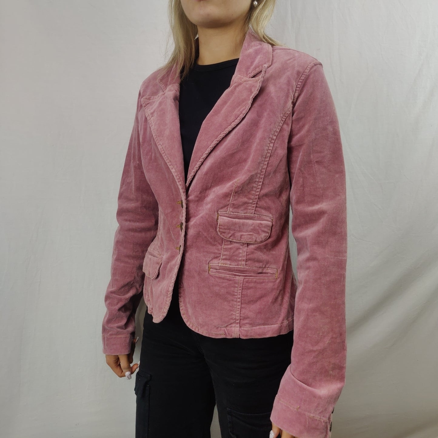 Calvin Klein Jeans Pink Corduroy Denim Jacket Women Size Medium
