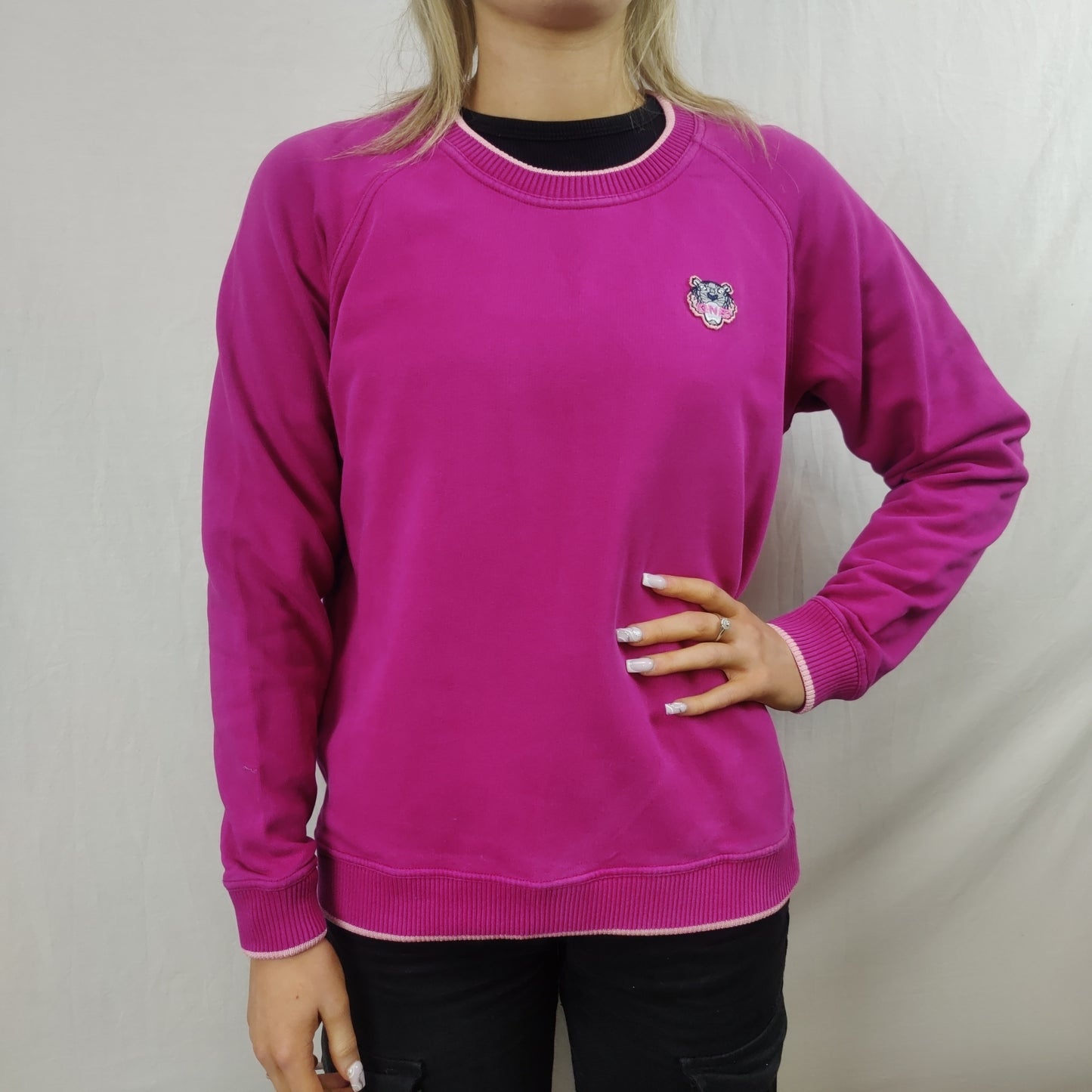 Kenzo Purple Long Sleeve Crew Neck Sweatshirt Women Size Medium