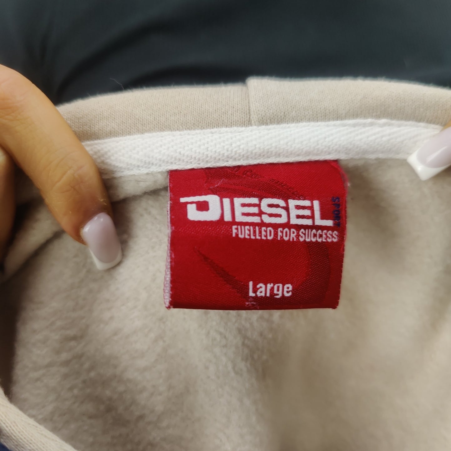 Diesel Spirit Vintage Pink/Grey Floral Pullover Hoodie Women Size Large