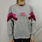 Umbro Grey Pink Pullover Crew Neck Sweatshirt Women Size Small