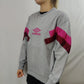 Umbro Grey Pink Pullover Crew Neck Sweatshirt Women Size Small