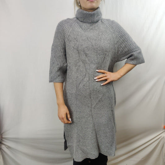 Karen Millen Grey Wool Cashmere Turtleneck Sweater Jumper Women Medium/Large