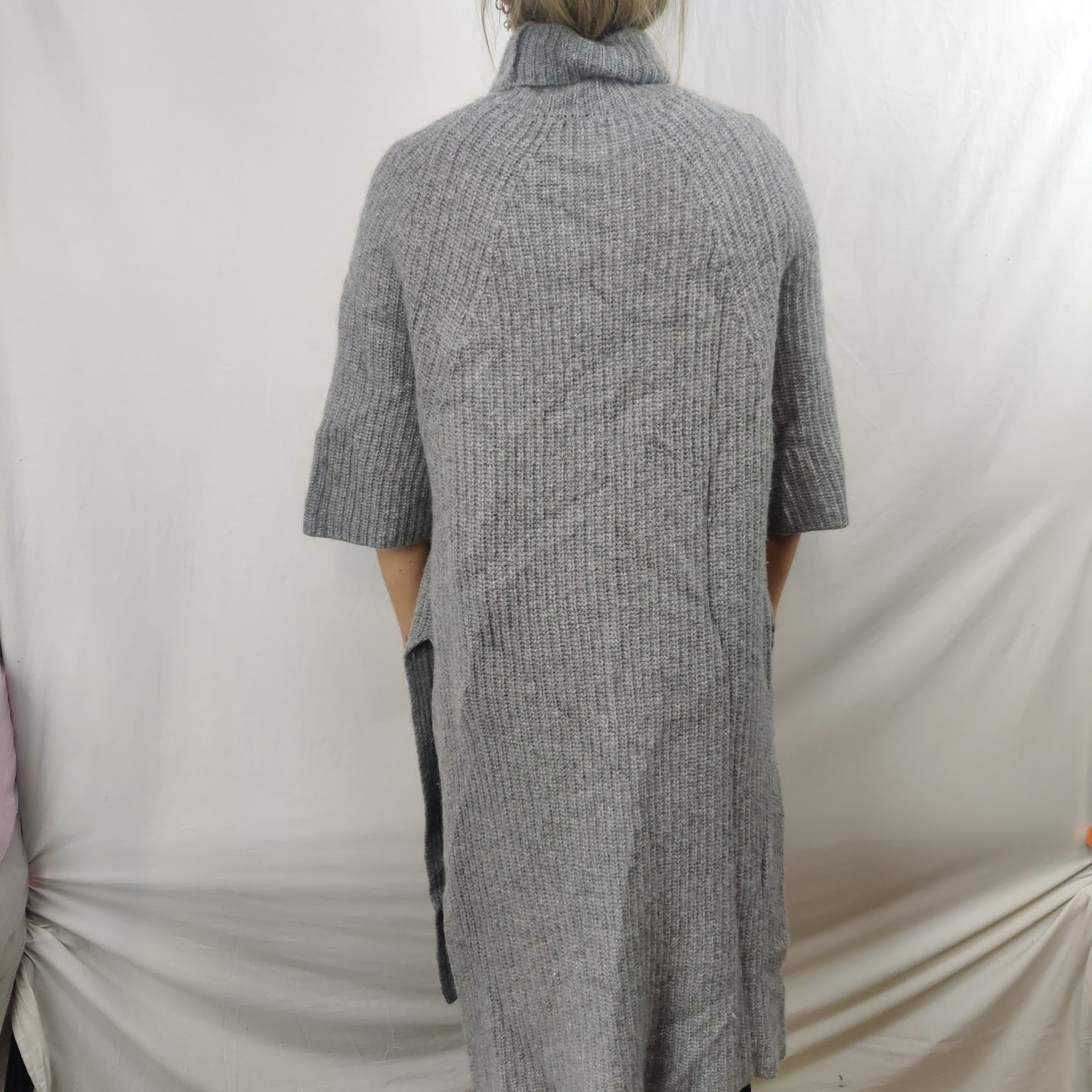 Karen Millen Grey Wool Cashmere Turtleneck Sweater Jumper Women Medium/Large