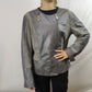 Zendra Vintage Grey Motorcycle Biker Jacket Women Size XL