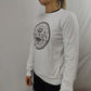 Balmain Coin White Crew Neck Sweatshirt Women Size Small