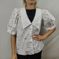 Levi's White Floral Short Sleeve Blouse Shirt Women Size Large