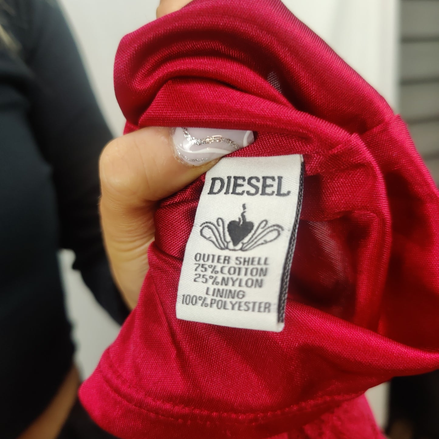 Diesel Vintage Red Lace A Line Dress Women Size Large