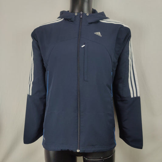 Adidas Vintage Blue Navy Windbreaker Track Jacket Men Size Medium