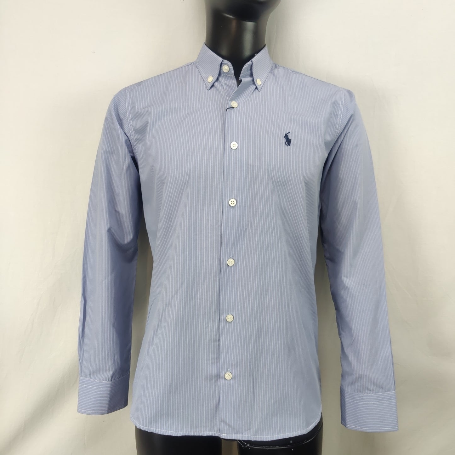 Polo Ralph Lauren Blue Cotton Long Sleeve Button-Up Shirt Men Size Small
