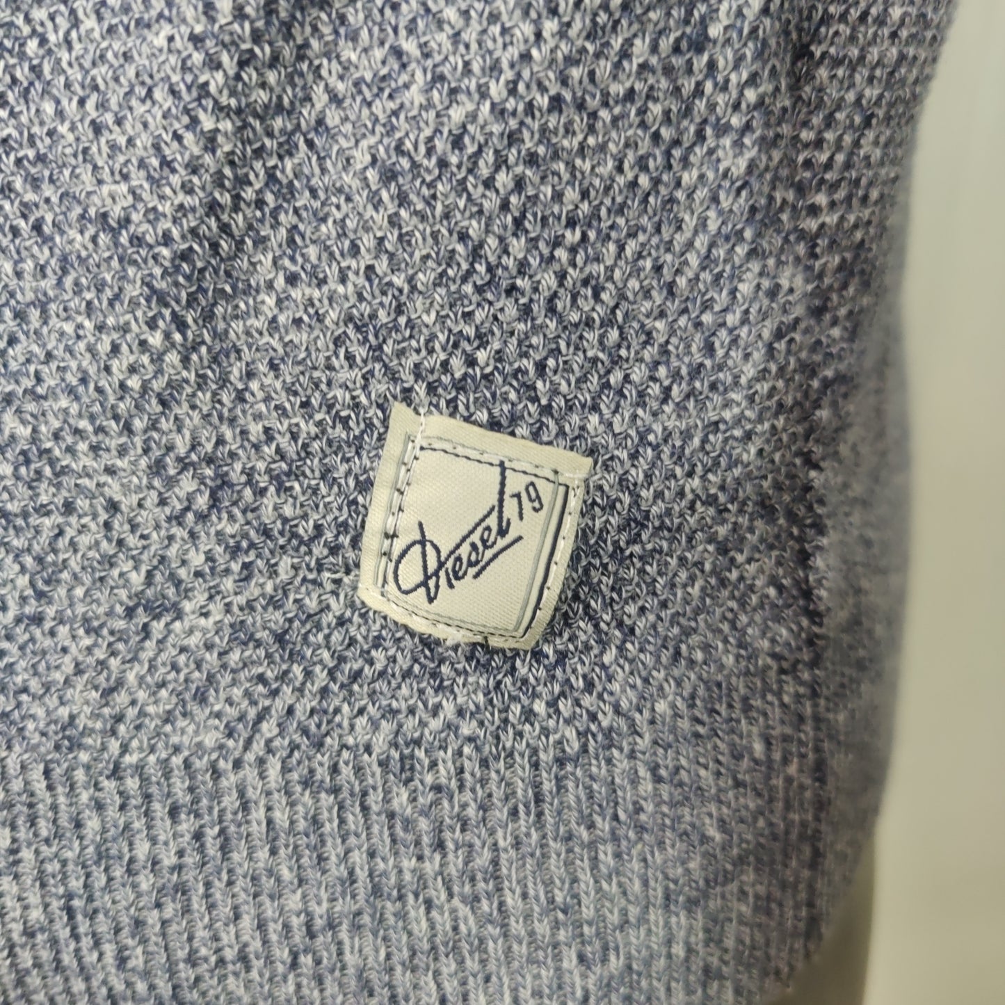 Diesel Grey Cotton Knit Pullover Crew Neck Sweatshirt Men Size Medium