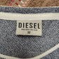 Diesel Grey Cotton Knit Pullover Crew Neck Sweatshirt Men Size Medium