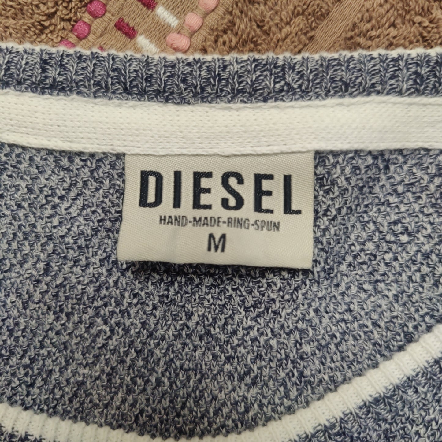 Diesel Grey Cotton Knit Pullover Crew Neck Sweatshirt Men Size Medium