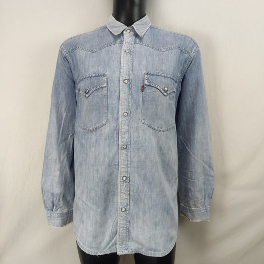 Levi's Vintage Blue Long Sleeve Casual Denim Shirt Men Size Medium