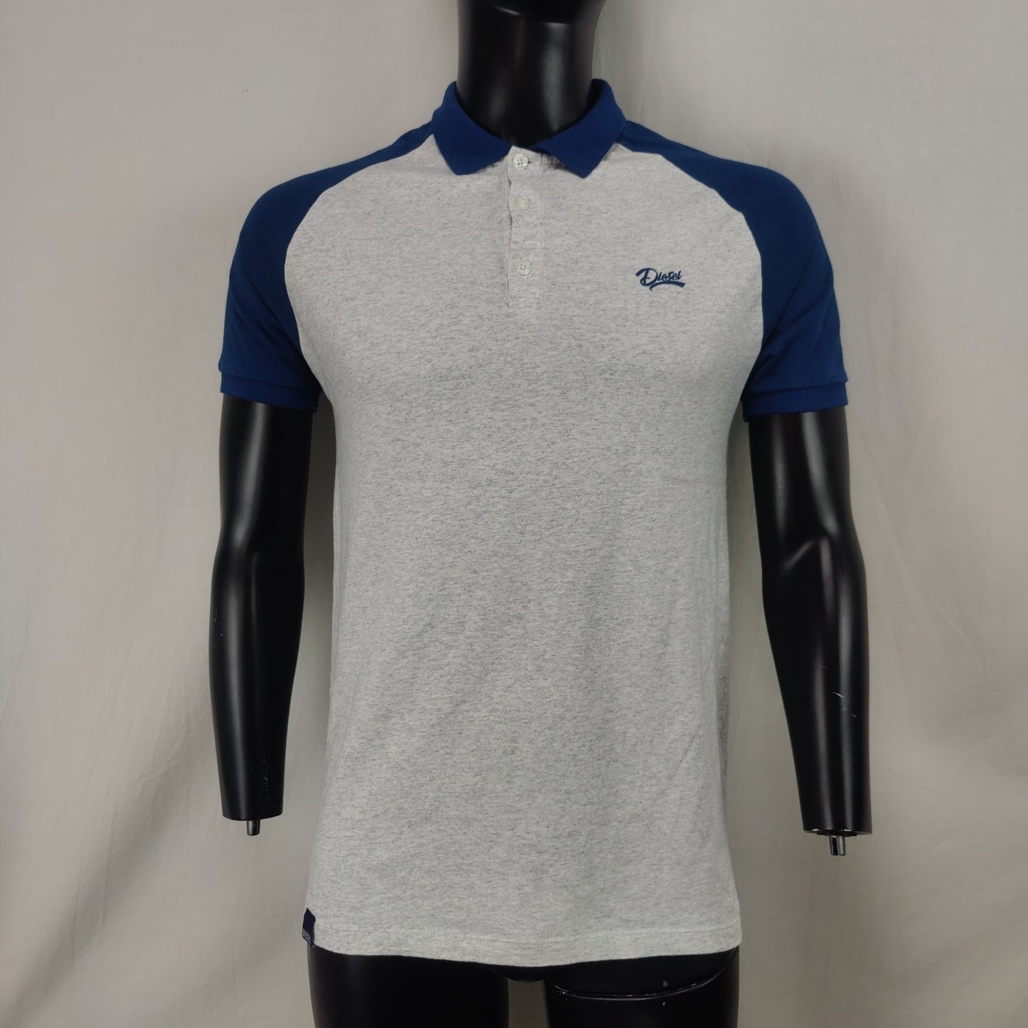 Diesel White Blue Navy Cotton Polo Shirt Men Size Small