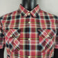 Tommy Hilfiger Vintage Red Checkered Short Sleeve Casual Shirt Men Medium