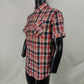 Tommy Hilfiger Vintage Red Checkered Short Sleeve Casual Shirt Men Medium