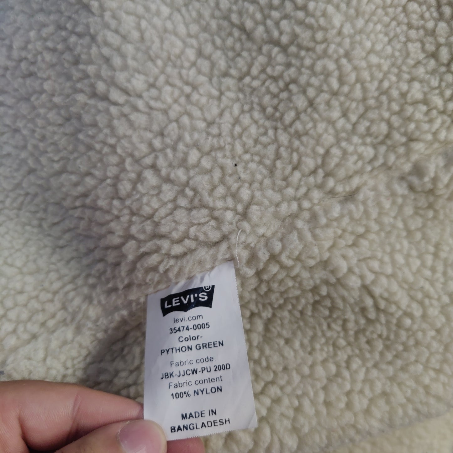 Levi's Green Fleece Lined Bomber Jacket Men Size Medium