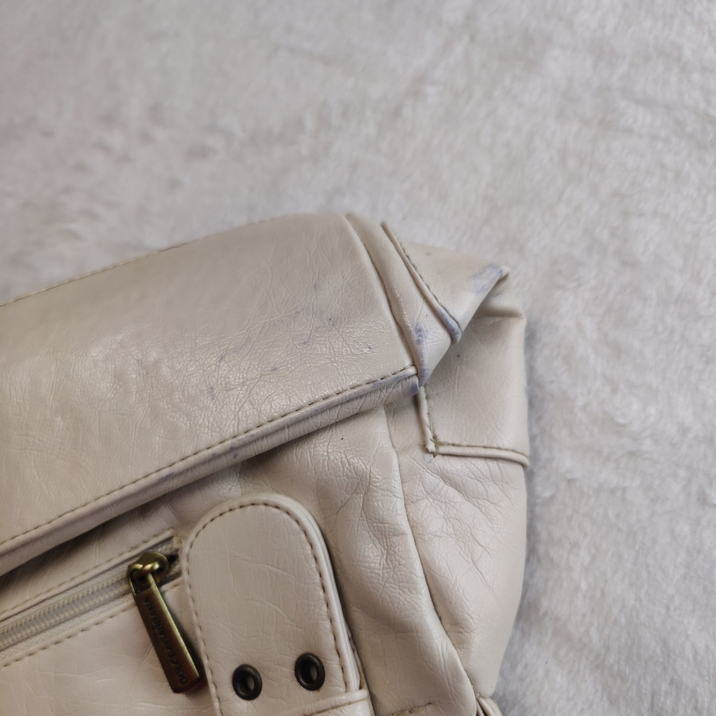 Dolce & Gabbana Vintage White Leather Handbag Shoulder Bag Women