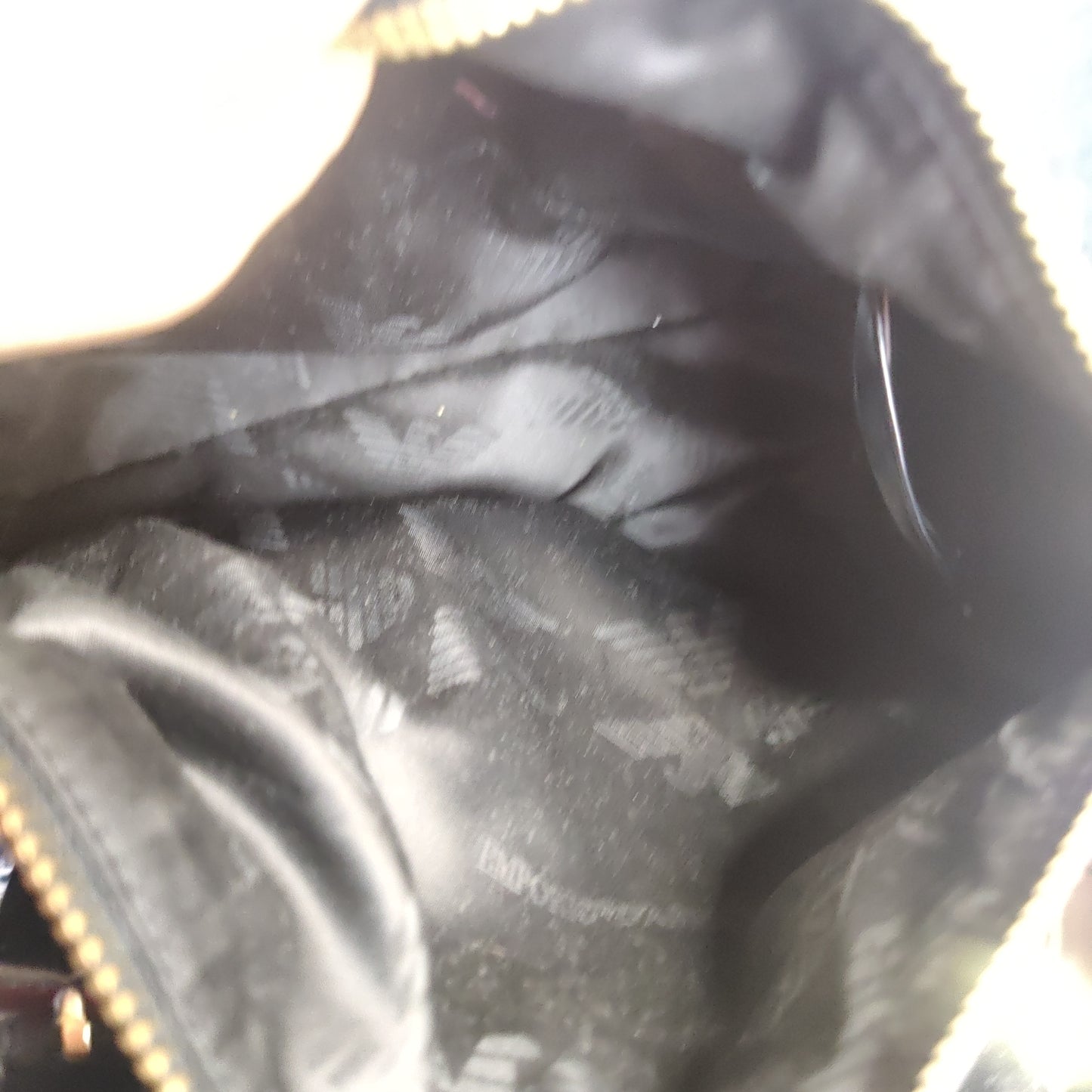 Emporio Armani Black Leather Handbag Shoulder Bag Women