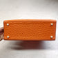 Hermes Kelly Sellier Ostrich 28 Leather Tangerine Orange Satchel Handbag