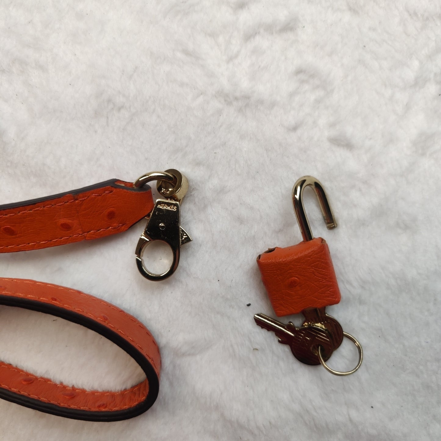 Hermes Kelly Sellier Ostrich 28 Leather Tangerine Orange Satchel Handbag