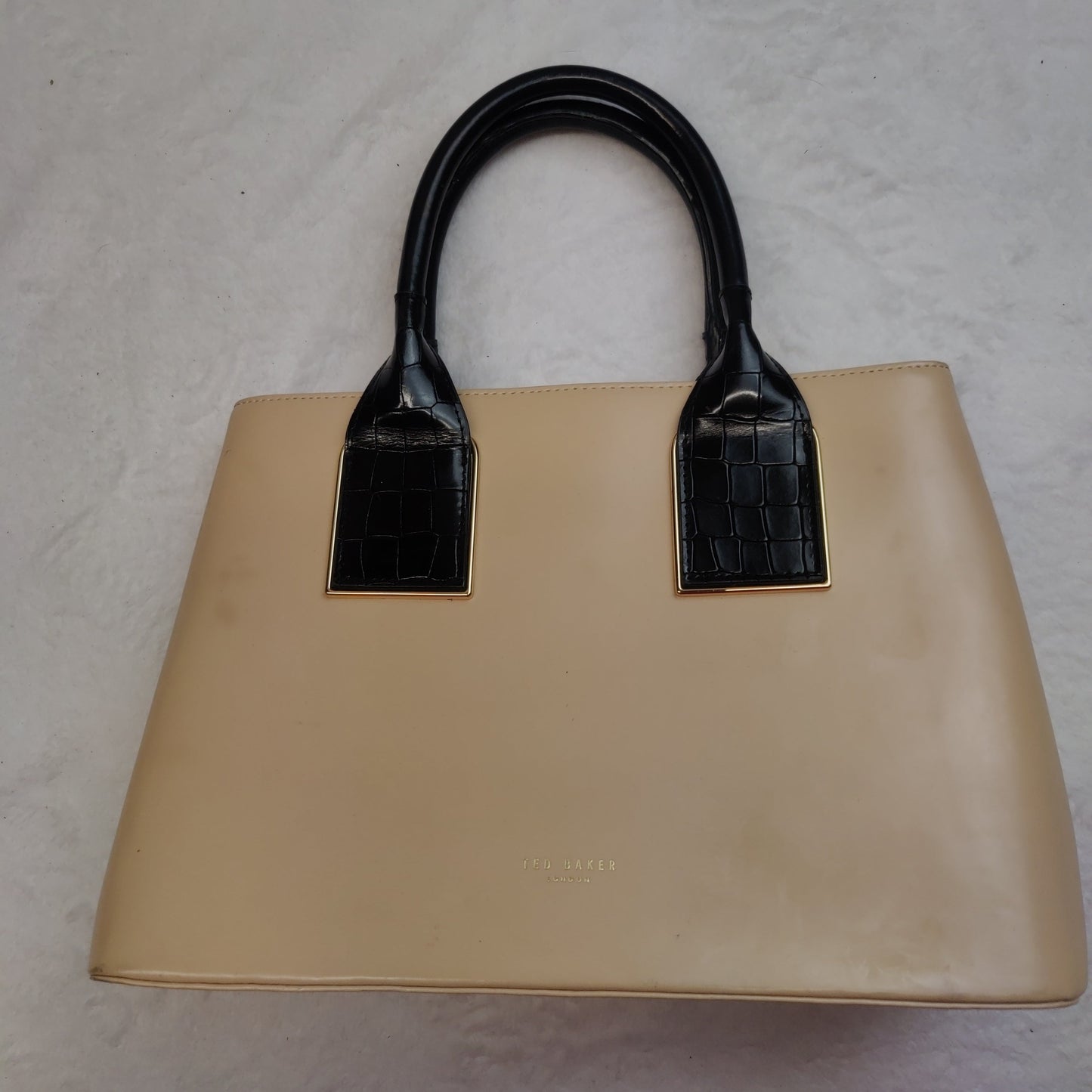 Ted Baker Beige Leather Tote Shoulder Bag Handbag Women
