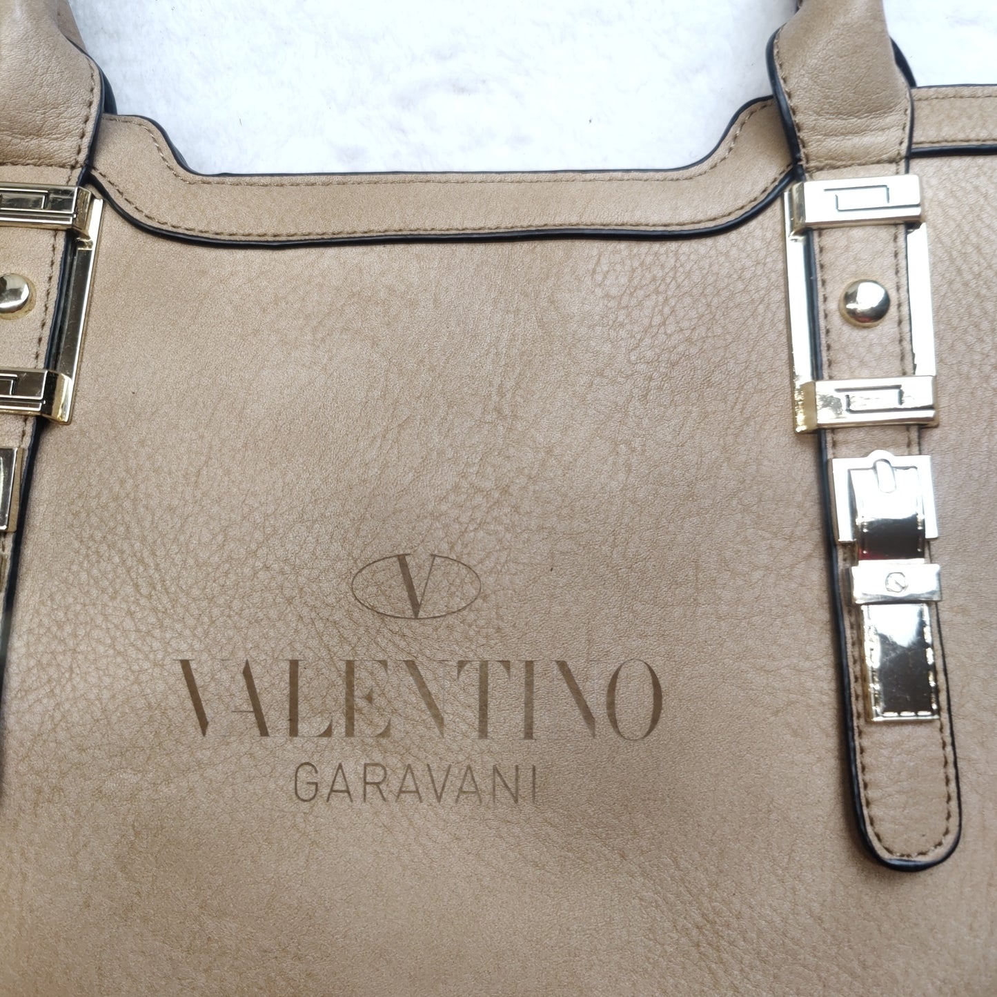 Valentino Garavani Brown Leather Tote Bag Handbag Women Large