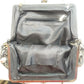 Vintage Grey Embellished Gem Satchel Top Handle Clutch Bag Women