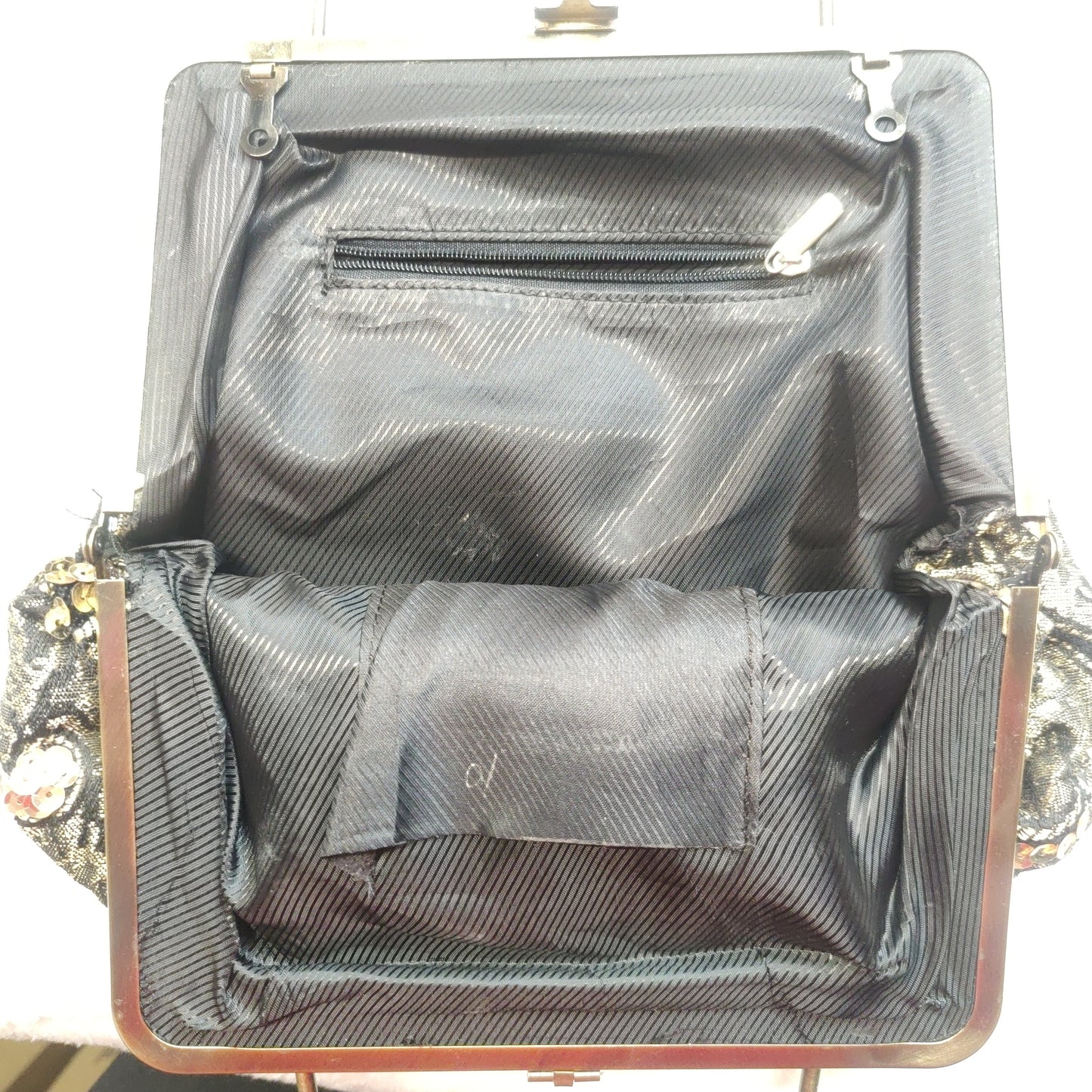Vintage Grey Embellished Gem Satchel Top Handle Clutch Bag Women
