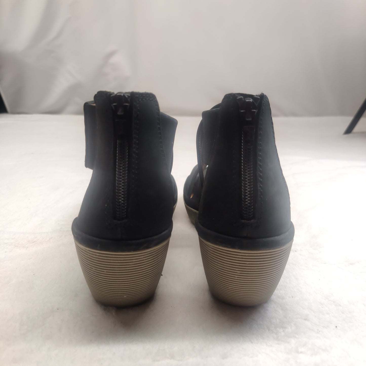 Clarks Clarene Glamor Black Wedge Heel Strappy Sandal Shoes Women UK 7